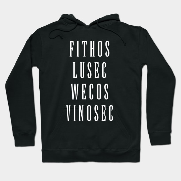 Fithos Lusec Wecos Vinosec Succession Of Witches Love (White Text) Hoodie by inotyler